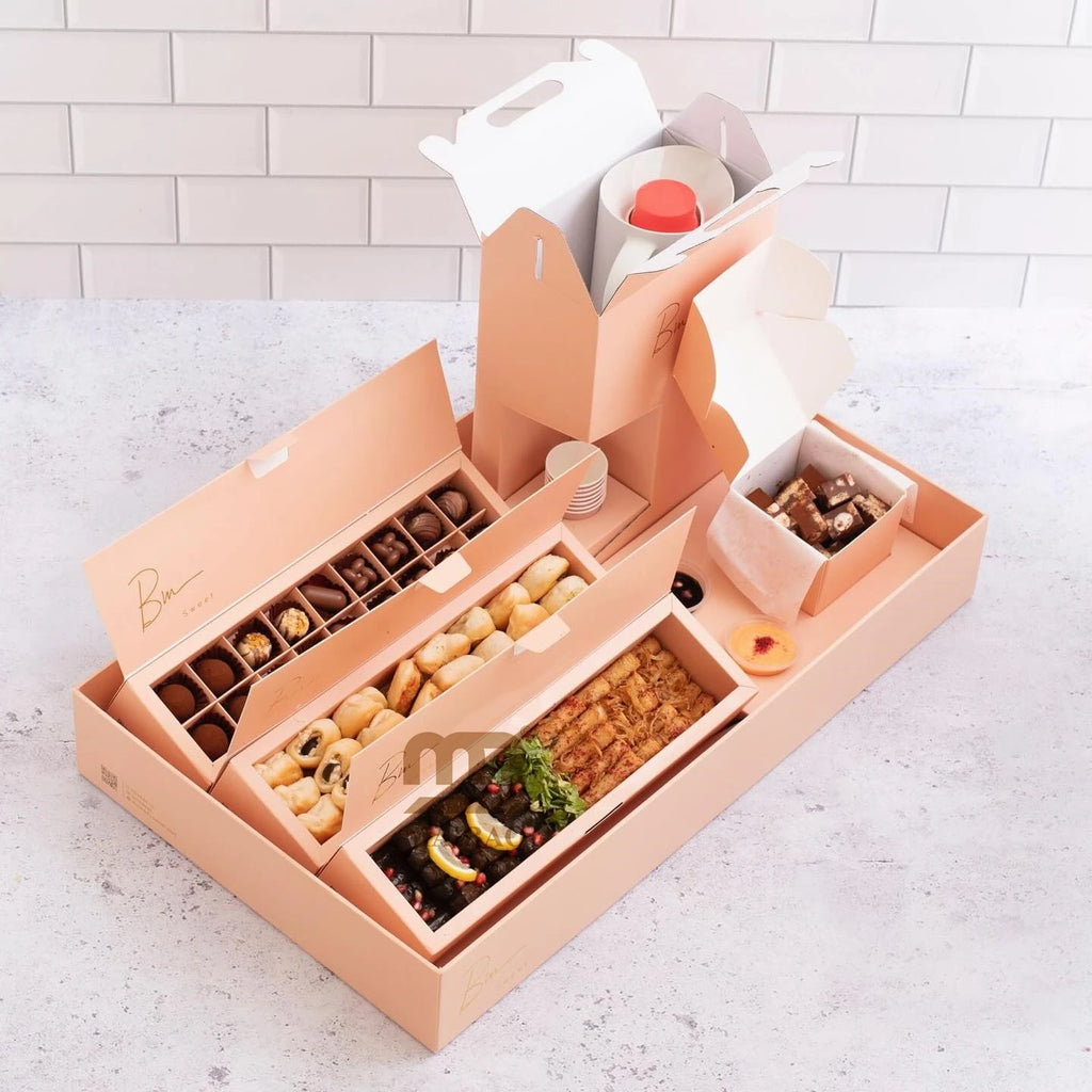 Premium Arabic Dessert Box with Coffee Tower | Custom MOQ 5,000