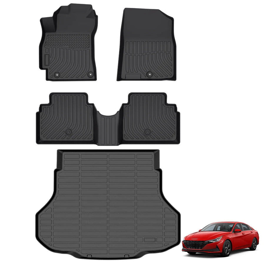All Weather 3D TPE Floor Mats & Trunk Liner for Hyundai Elantra