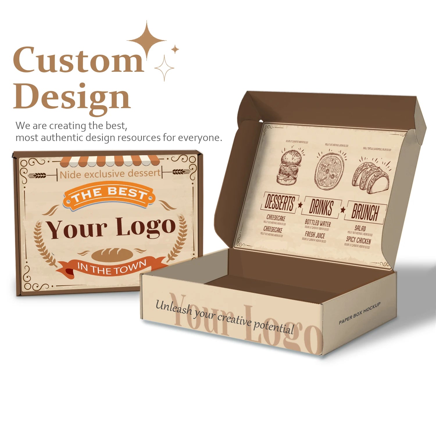 Custom Biodegradable Corrugated Box | Folding Cake Cookie Packaging | Wholesale