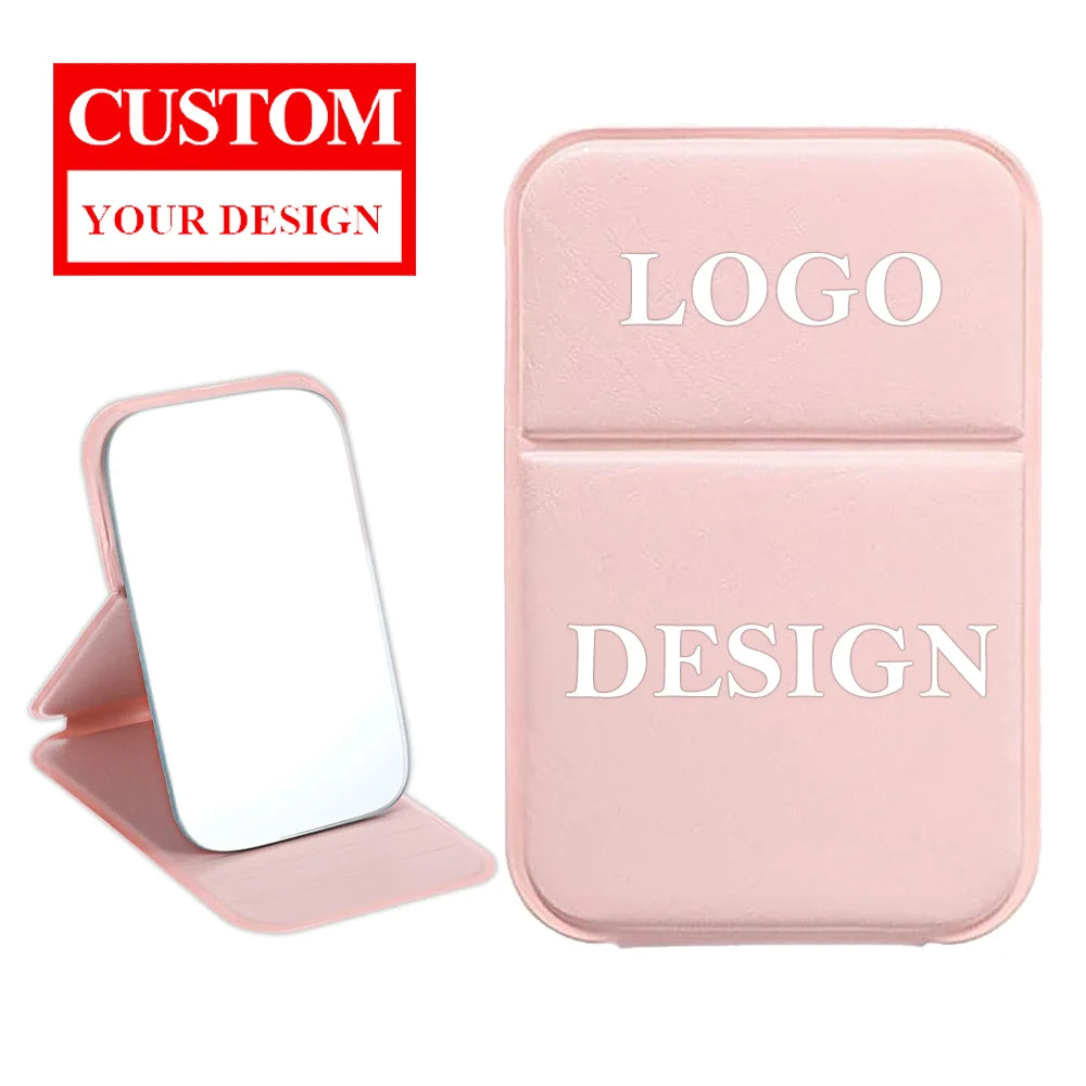 Custom Pocket Mirrors with Logo | PU Leather | MOQ 100 pcs
