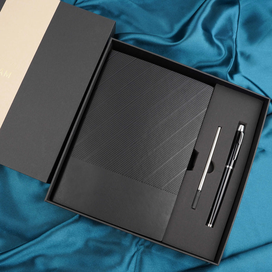 Custom Leather Notebook Set with Logo | 50-Set MOQ | $0.30/Logo