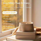 Custom Ceramic Candle Jars with Logo | 12-Piece MOQ for Corporate Gift Programs
