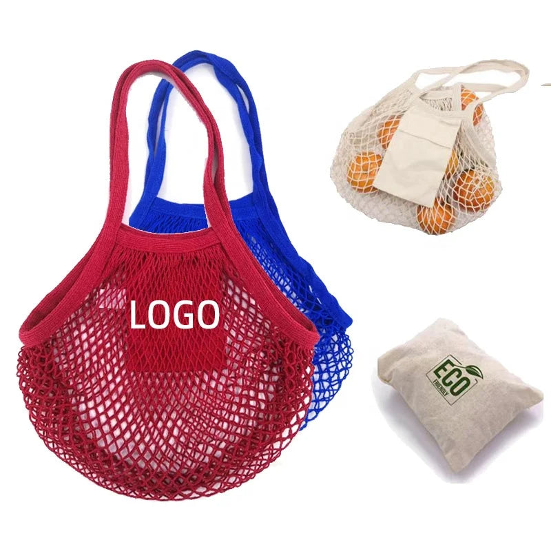 Custom Cotton Mesh Tote Bag with Logo | Bulk 500 Pcs