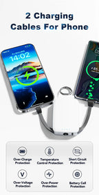 Custom Mini Power Bank 2000mAh 4000mAh | Keychain Portable Charger with Cable