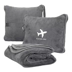 Custom Travel Pillow Blankets with Logo – 2-in-1, 300 MOQ