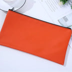 MOQ 100 Pcs Zipper PU Leather Utility Sleeve Wholesale Custom Synthetic Polyurethane Utility Envelope with Slide Fastener