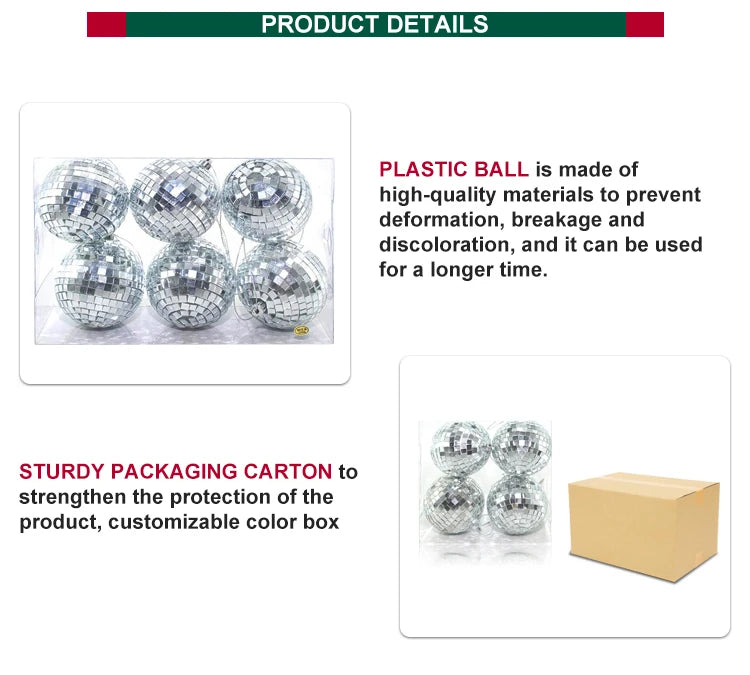 Custom Disco Mirror Christmas Balls | 4cm-80cm Sizes | Bulk Holiday Decor