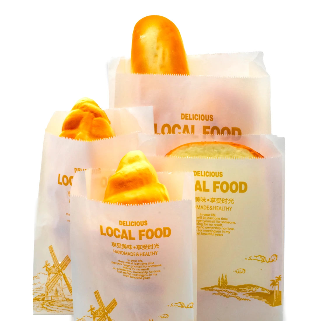 Biodegradable Greaseproof Paper Bags | Fast Food Packaging