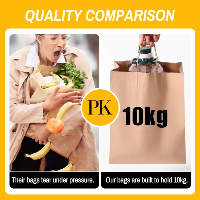Custom Kraft Paper Bags | Cafe Coffee Food Delivery Bags