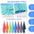 Custom 85/15 Microfiber Towel 50pcs MOQ | Quick-Dry CMYK/Silk Print for Beach Fitness Camping