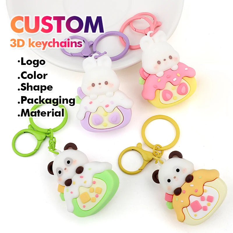 Custom 3D PVC Keychains with Logo | MOQ 3000 Promotional