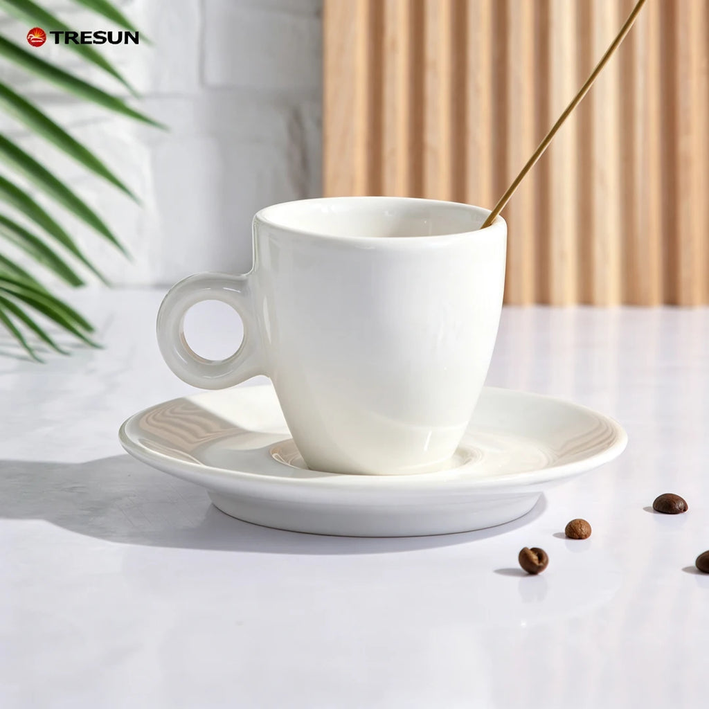 Custom Porcelain Espresso Cups with Logo | MOQ 50 Sets