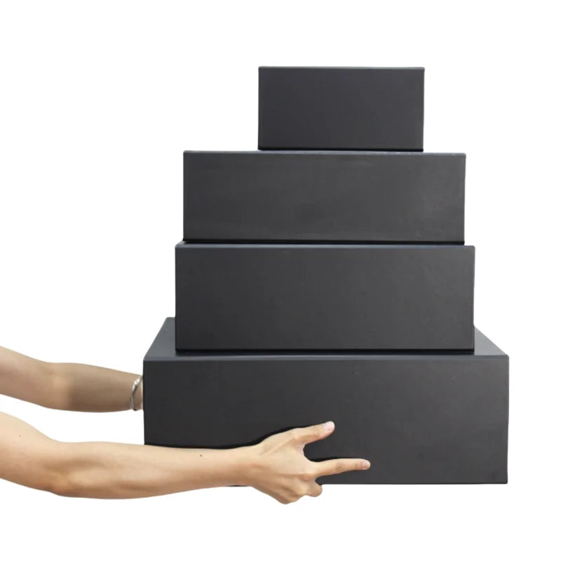 Custom Black Magnetic Gift Box for Apparel, Fragrance, PR Kits & E-Commerce Packaging