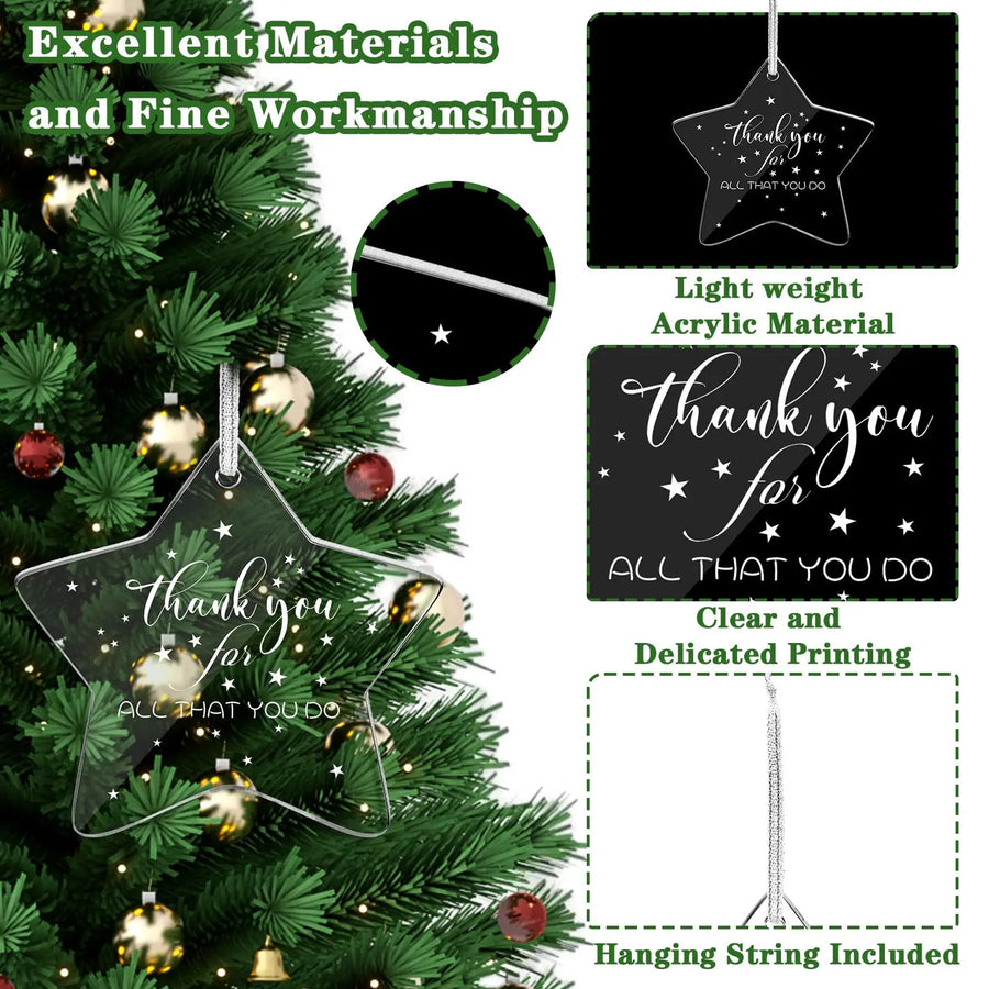 Custom Acrylic Star Christmas Ornament Blanks Wholesale | MOQ 500