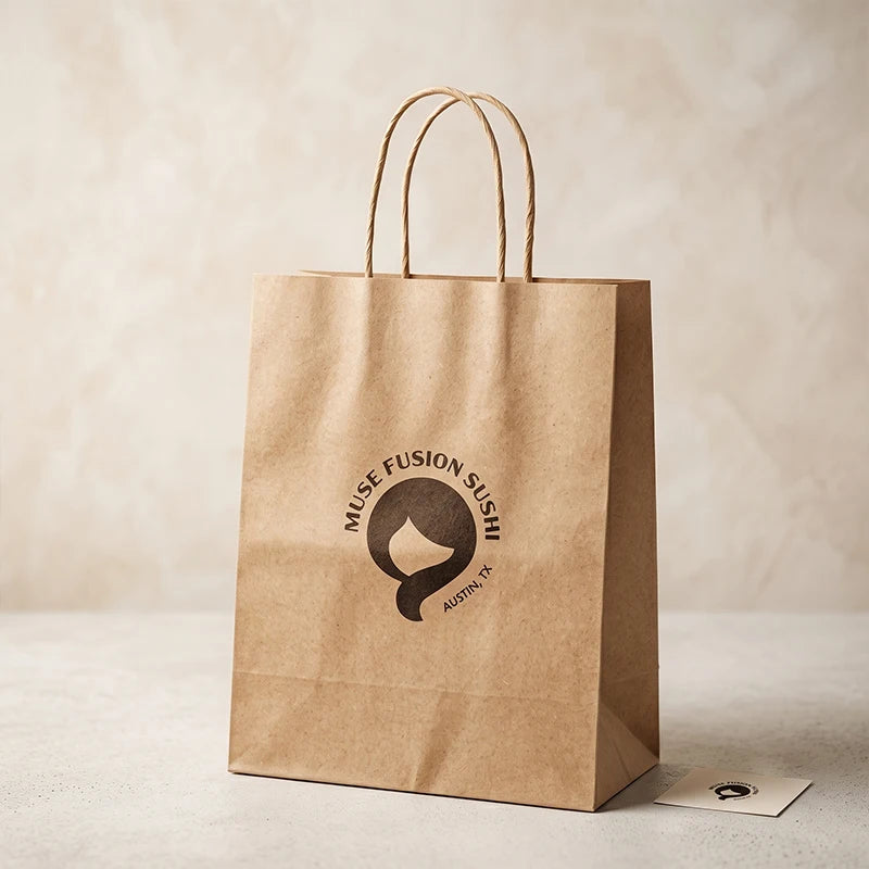 Kraft Paper Bags — Leakproof Bottom, 10,000 Pcs MOQ, Recyclable