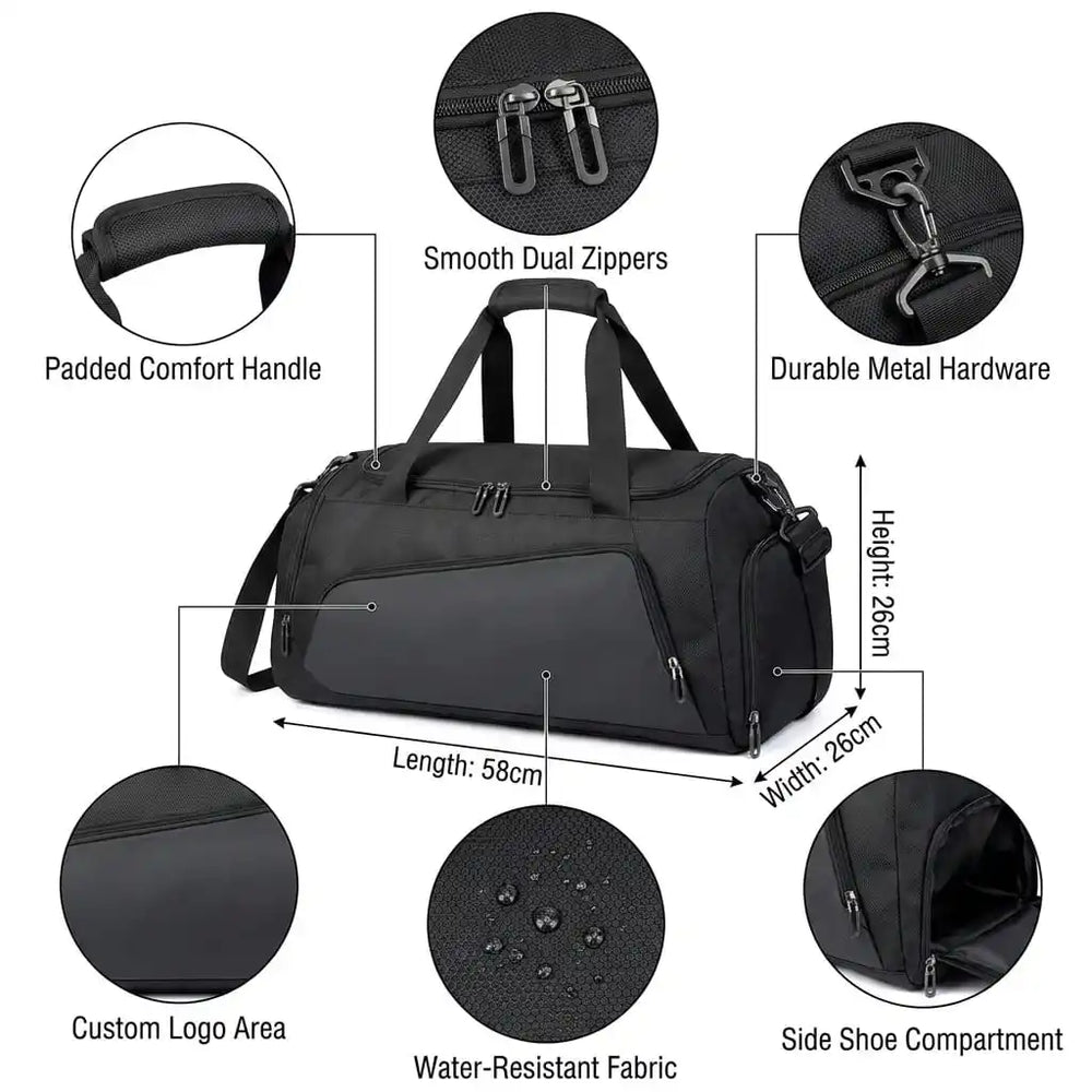 Waterproof Sports Bag | Separate Shoe Compartment | 1 MOQ | Custom Logo
