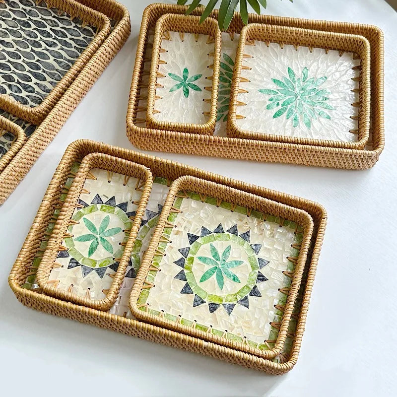Custom Rattan Storage Trays with Logo | MOQ 5 Pcs