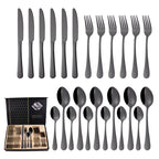 24 Pcs Gold Stainless Steel Flatware Set | 1,000 Box MOQ | Wholesale Cutlery