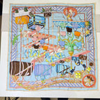 100% Mulberry Silk Square Scarf | 65x65cm | Custom Print | 14-18 Momme