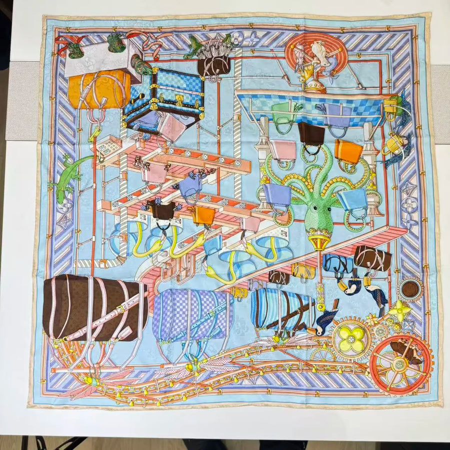 100% Mulberry Silk Square Scarf | 65x65cm | Custom Print | 14-18 Momme