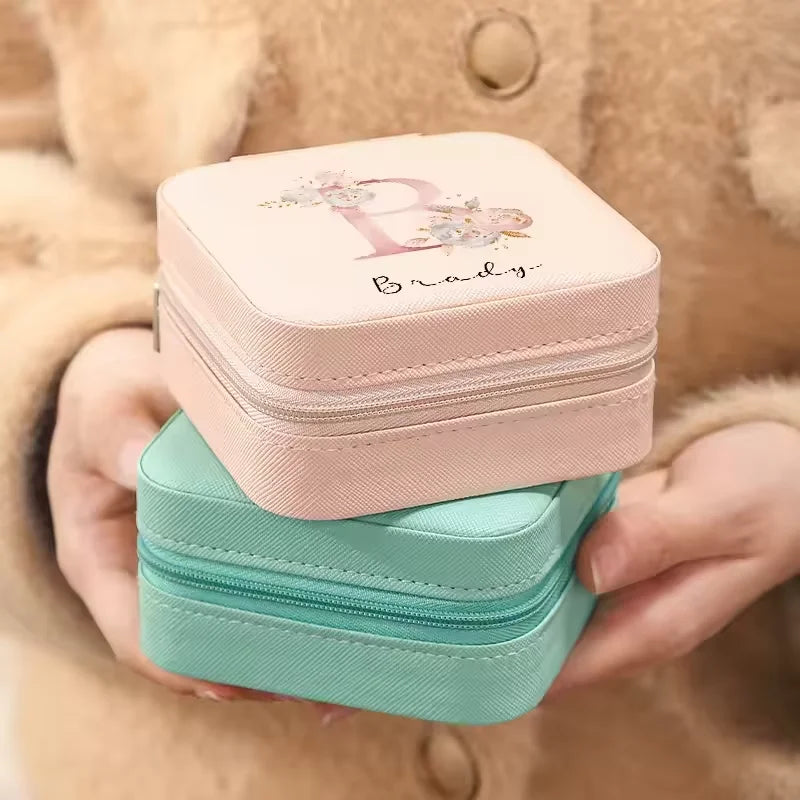 Custom PU Leather Mini Zipper Jewelry Box with Logo | MOQ 20