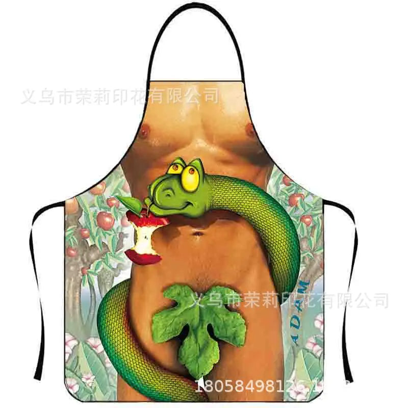 Waterproof Polyester Apron | 3D Printed Cartoon Barbecue Apron