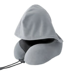High Support Memory Foam U Shaped Travel Neck Pillow with Hood