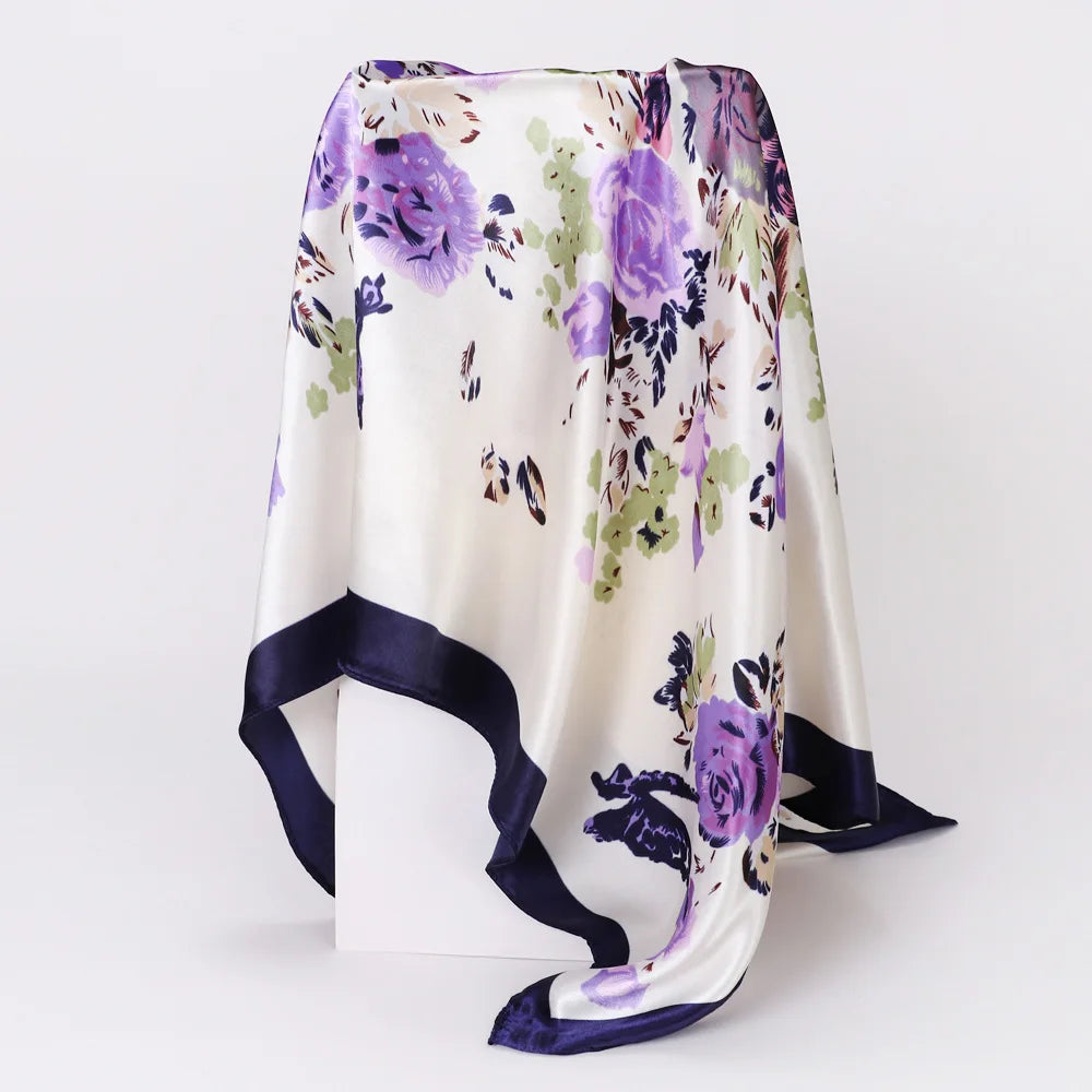 Custom Printed 90cm Square Scarf | 10 Pcs MOQ Wholesale Silk/Polyester Shawl