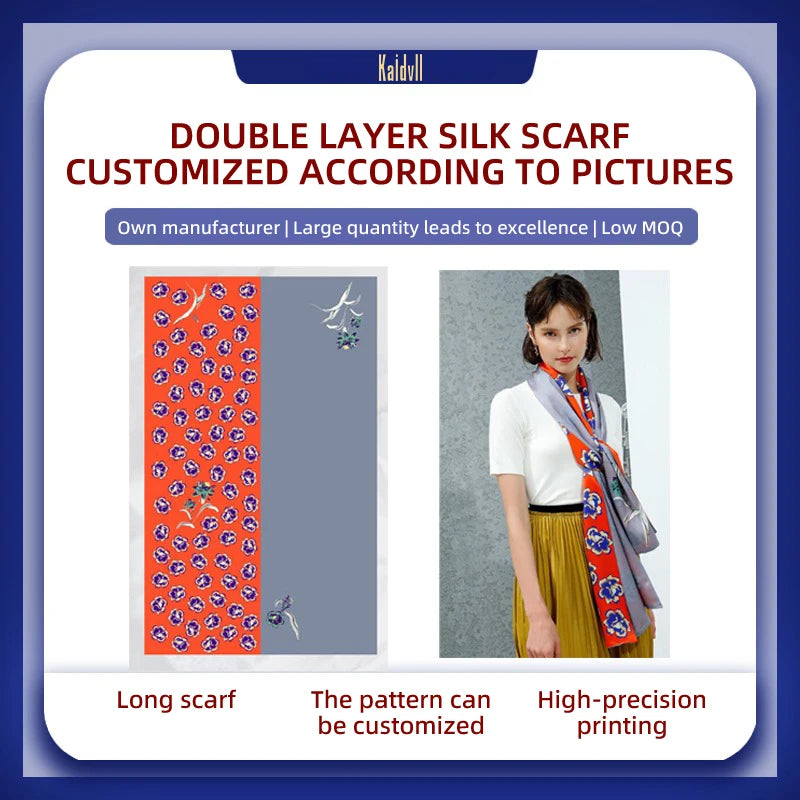 Custom Printed Silk Scarves with Logo | MOQ 10 | 7-Day Lead