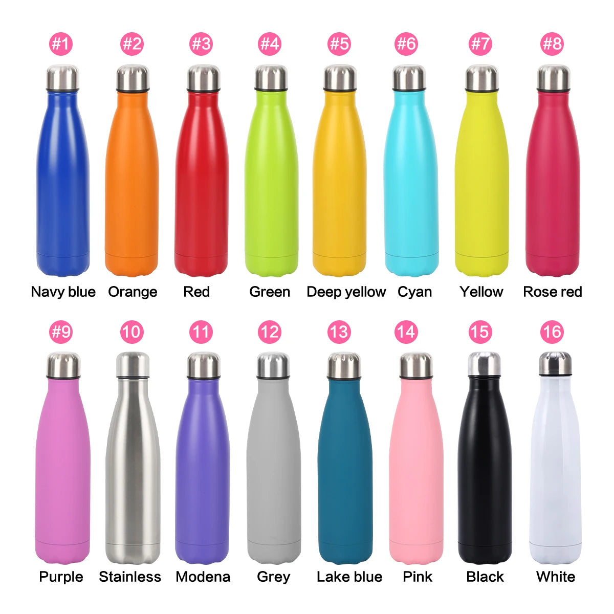 Custom 500ml Stainless Steel Cola Bottle with Laser Engraving and Logo Printing