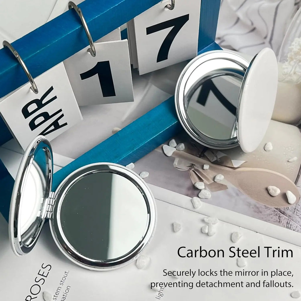 PU Leather Pocket Mirrors | Double-Sided with Logo | Custom