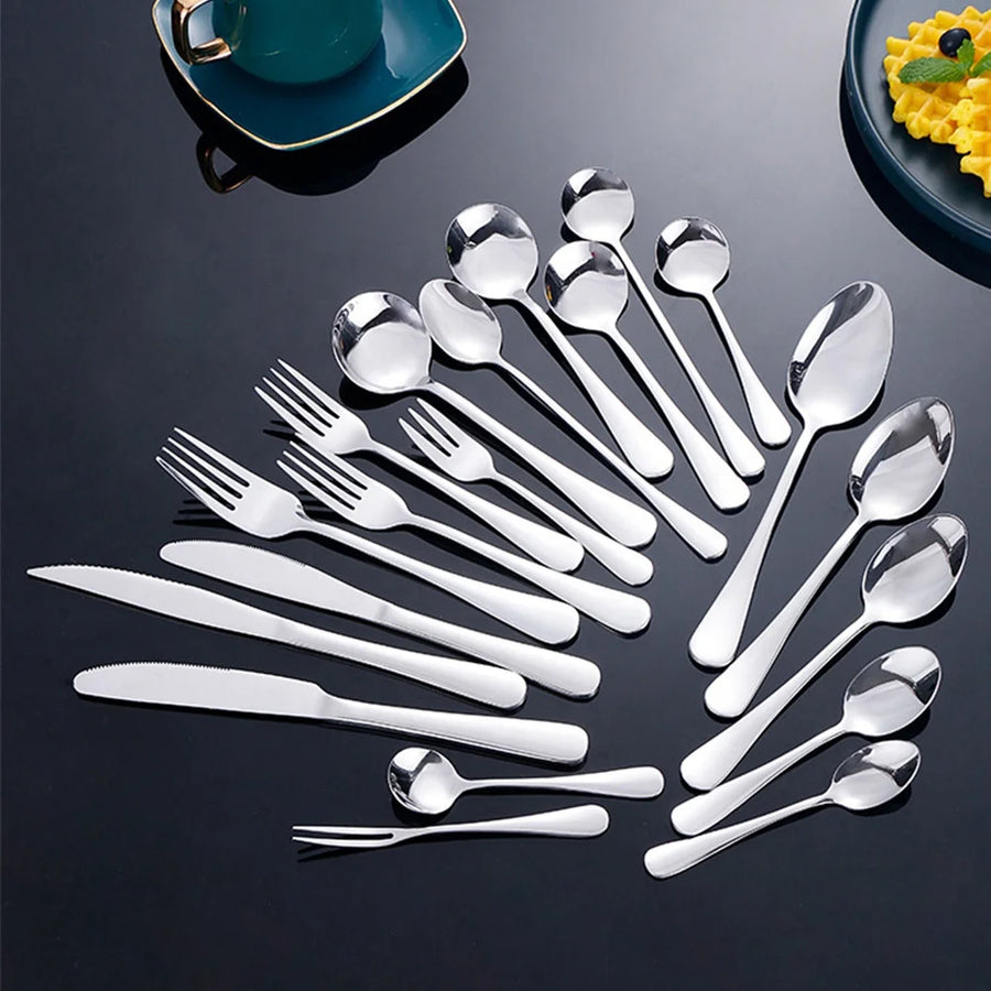 410 Stainless Steel Flatware Set | Mirror Polish | 50 MOQ | Modern Style