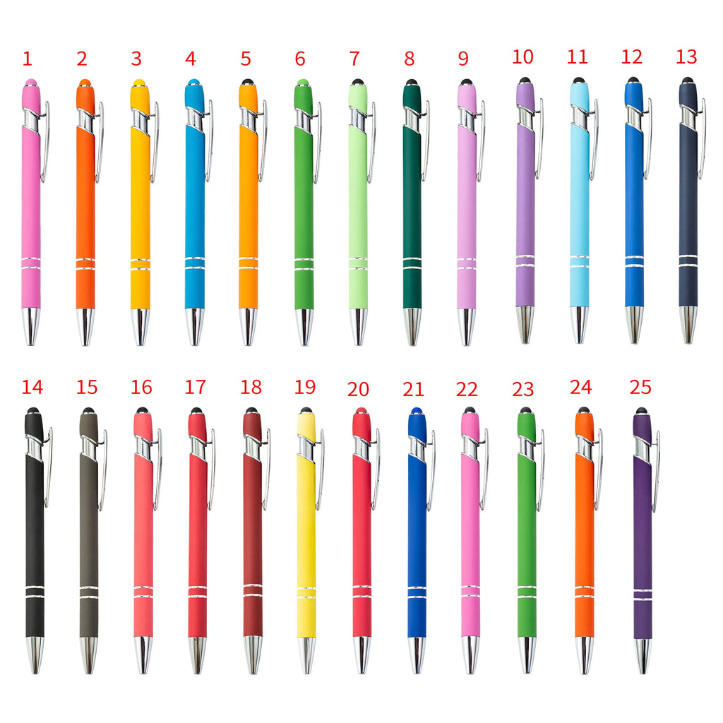 2-in-1 Capacitive Stylus Pen: 100 MOQ, Aluminum, Laser Engraving | Custom Logo Promotional Pens