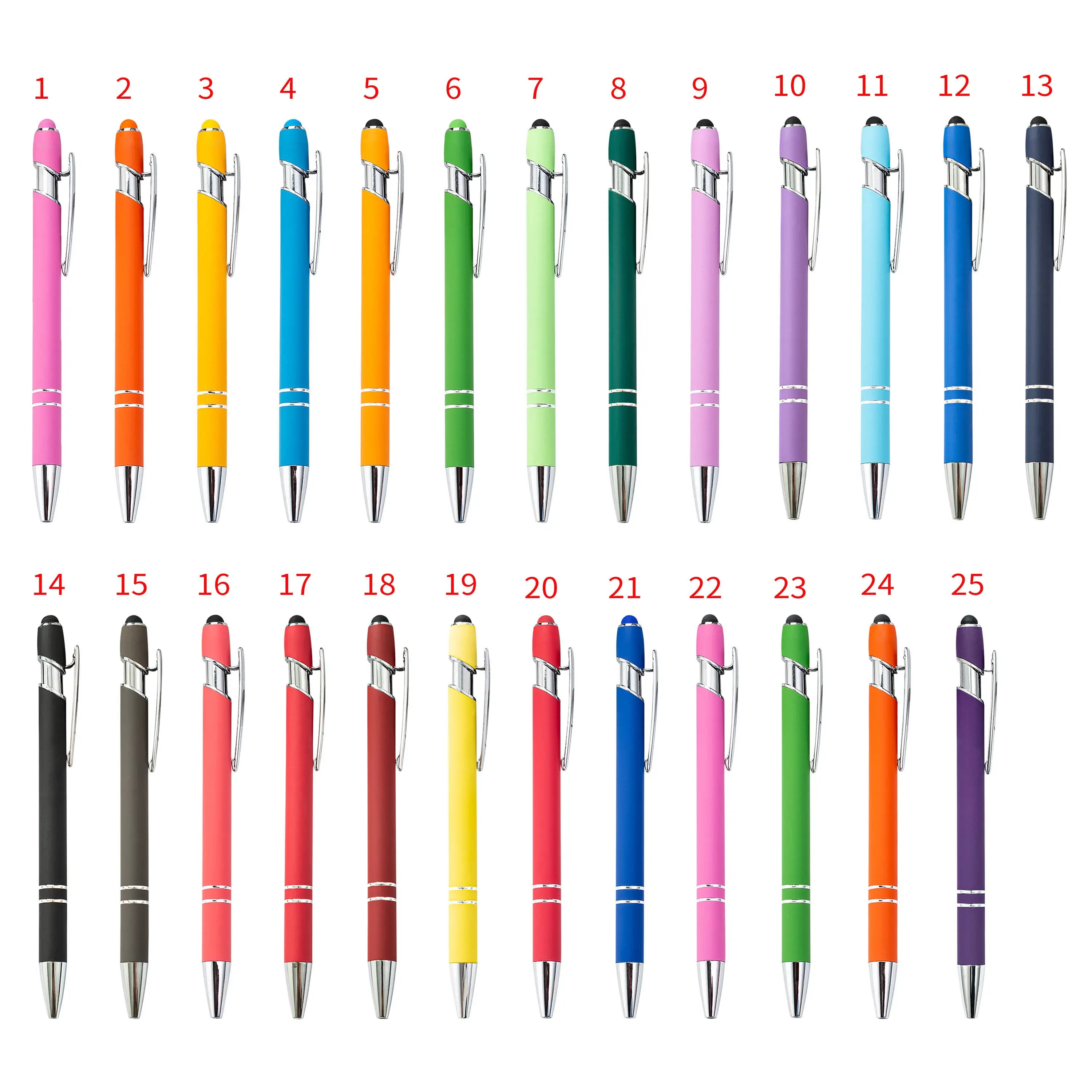 2-in-1 Capacitive Stylus Pen: 100 MOQ, Aluminum, Laser Engraving | Custom Logo Promotional Pens
