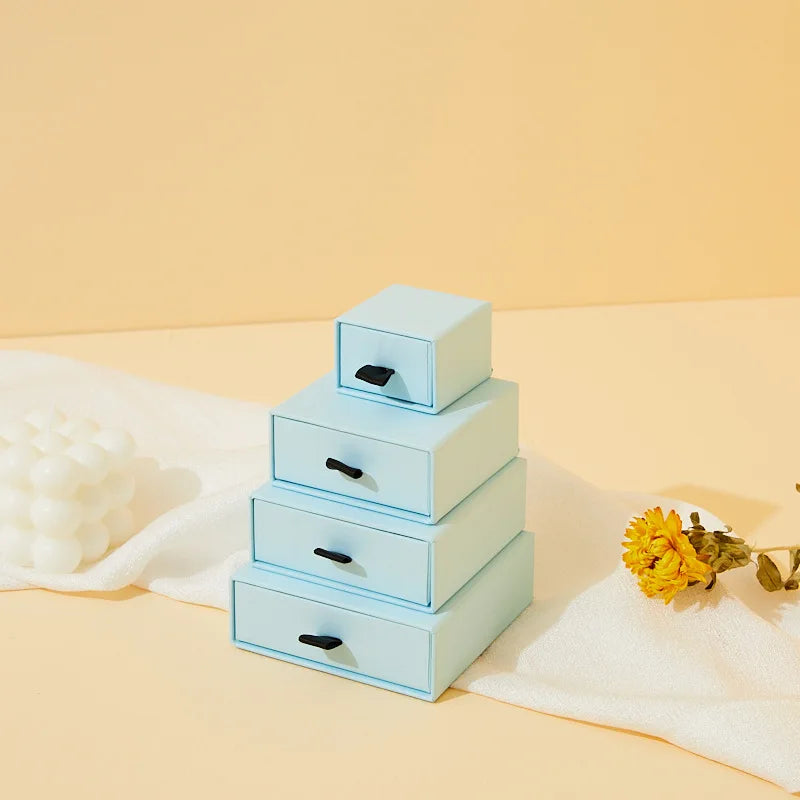 Custom Luxury Jewelry Drawer Boxes: 500 MOQ, 4mm Grey Board, Slide Design | Embossed/Laminated Gift Packaging