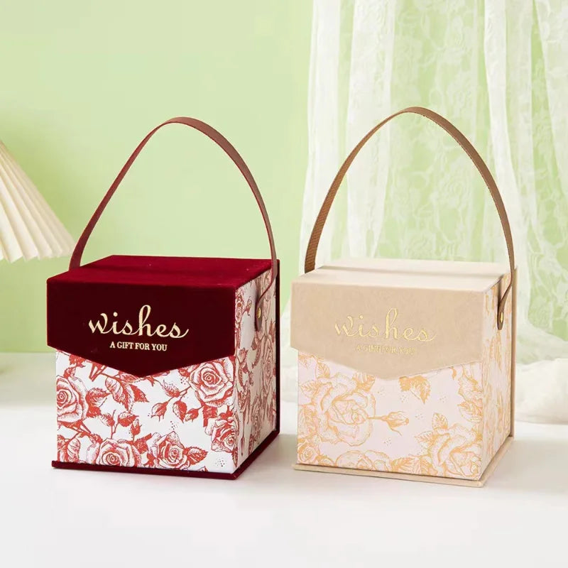 Custom Gift Boxes with Handle | Bulk MOQ 100 pcs