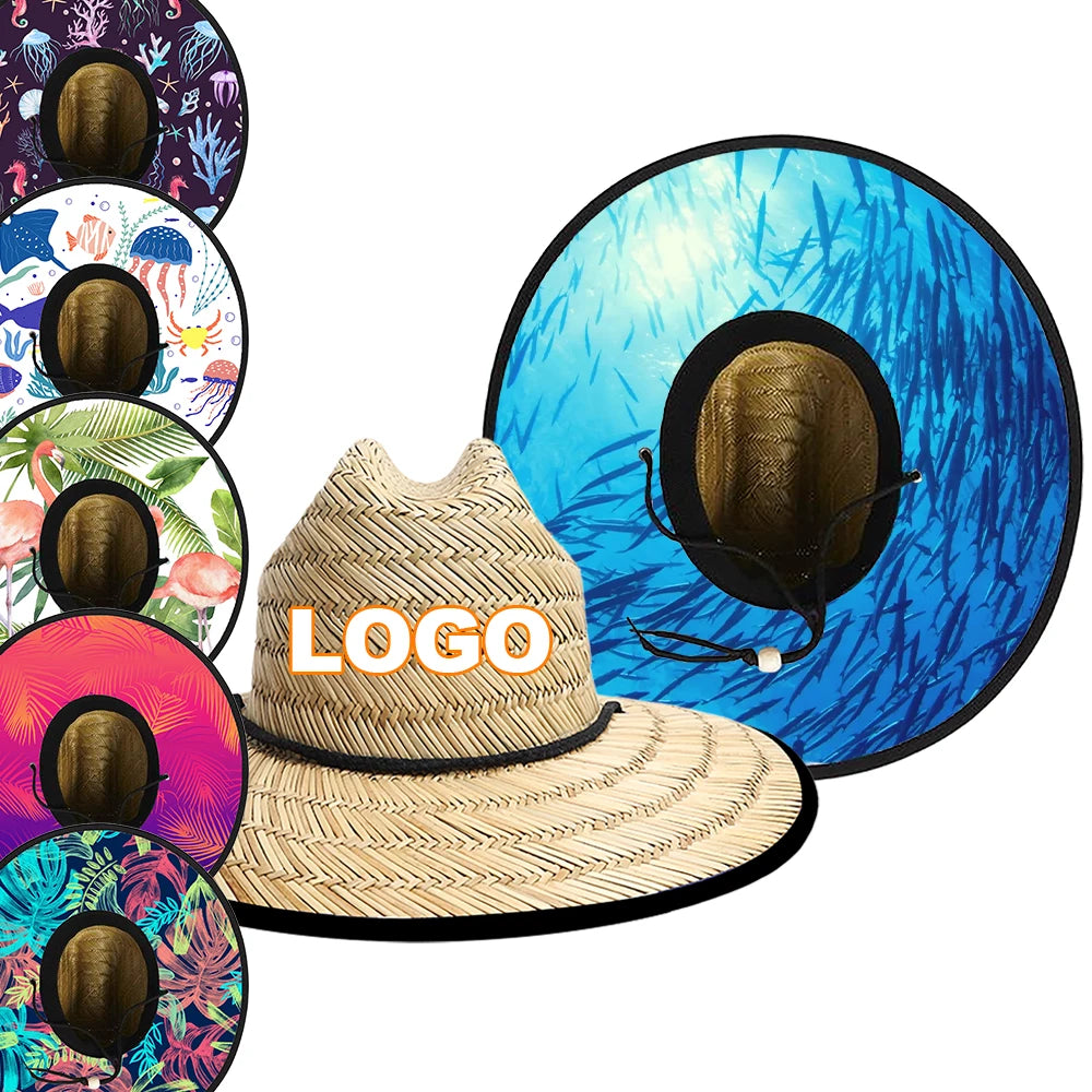 Custom Natural Grass Wide Brim Hats | 50-Piece MOQ & 5-Day Lead Time | Beach & Lifeguard Sun Hats