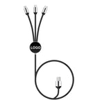 Custom 3-in-1 Braided Charging Cable with LED Logo Disc