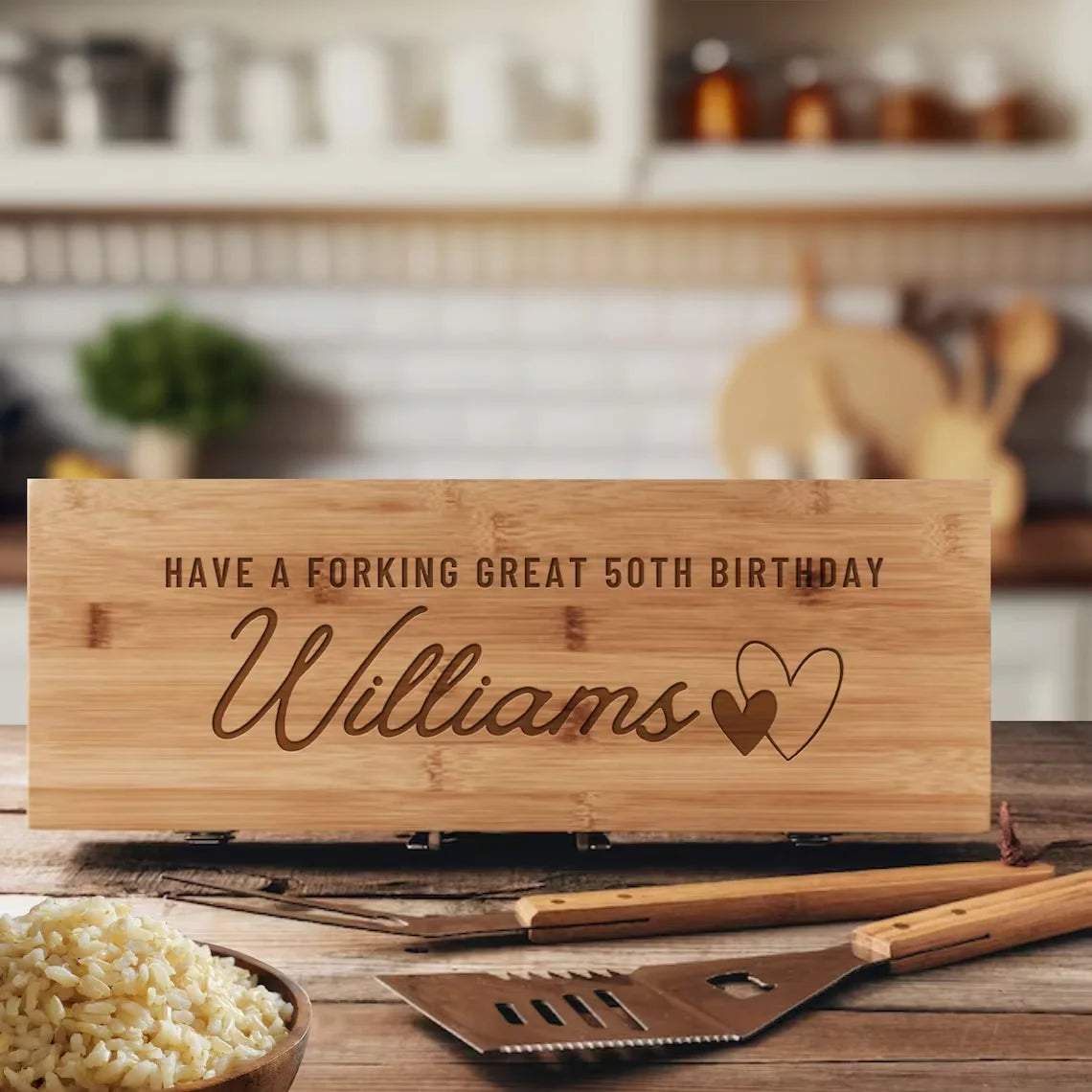 Custom Engraved Bamboo BBQ Set | 200 MOQ | 25-Day Lead Time