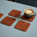 Custom PU Leather Coasters with Logo | MOQ 200 pcs
