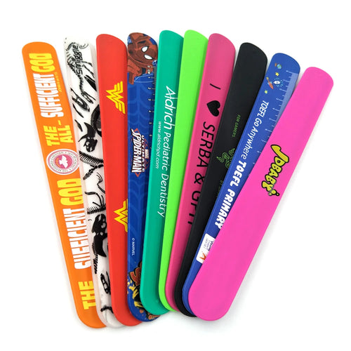 Custom Eco-Friendly Silicone Slap Bracelets | 100 MOQ Wholesale Promotional