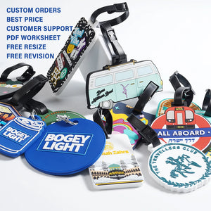 Custom 3D Silicone Luggage Tag — 31-Day Lead, Custom Shapes
