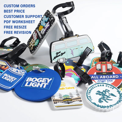 Custom 3D Silicone Luggage Tag — 31-Day Lead, Custom Shapes