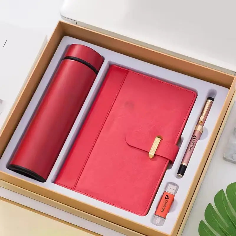 Custom Corporate Gift Set Book & Thermos | 100 Pcs MOQ Trade Show Gift
