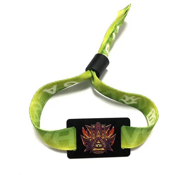 Custom RFID Fabric Wristbands 100 MOQ | ISO14443A Holographic VIP Events