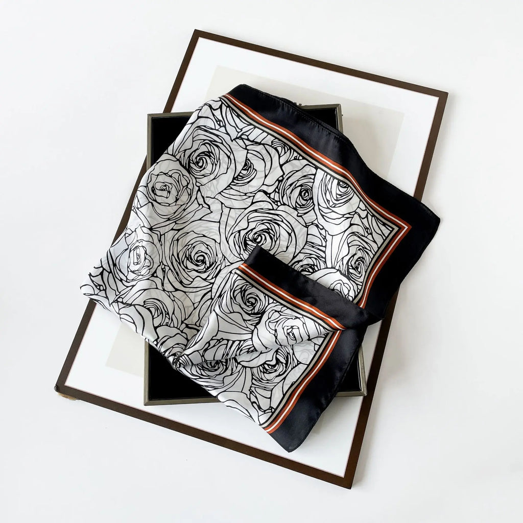 Square Silk Scarf | Digital Print | Custom Logo | 100 MOQ | Women's Fashion
