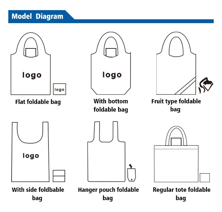 Custom Reusable Polyester Tote Bags 100 MOQ | Foldable Eco-Friendly Promo