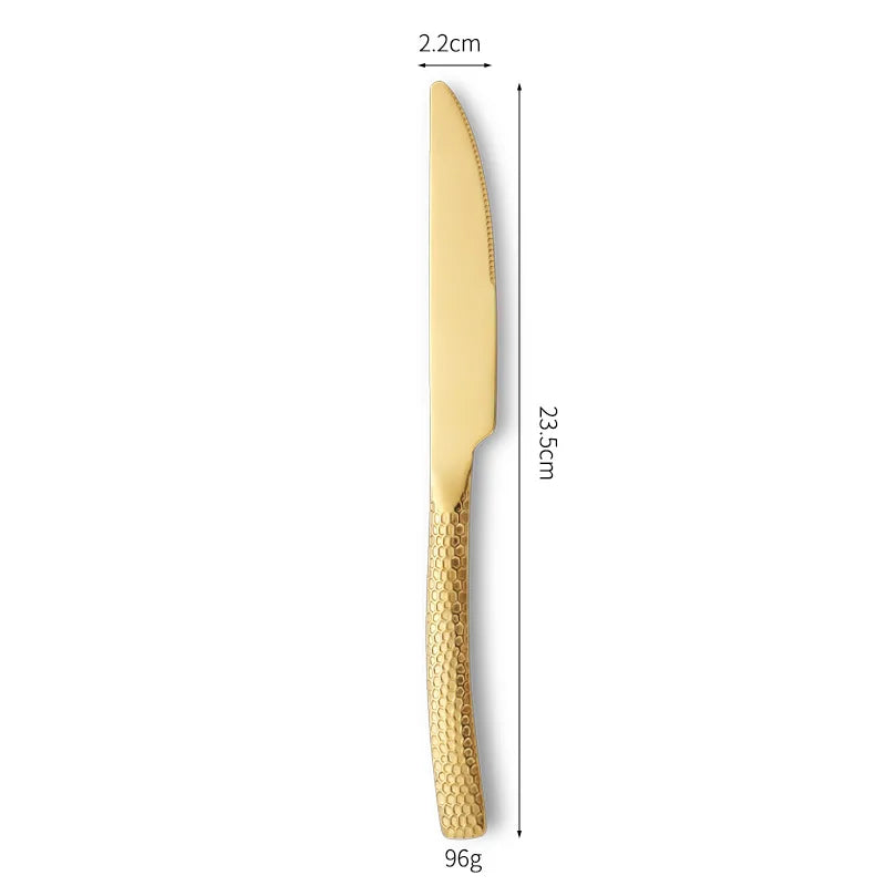 Luxury Gold Flatware Set — 18/0 Steel, 7-Day Lead, 6 Colors