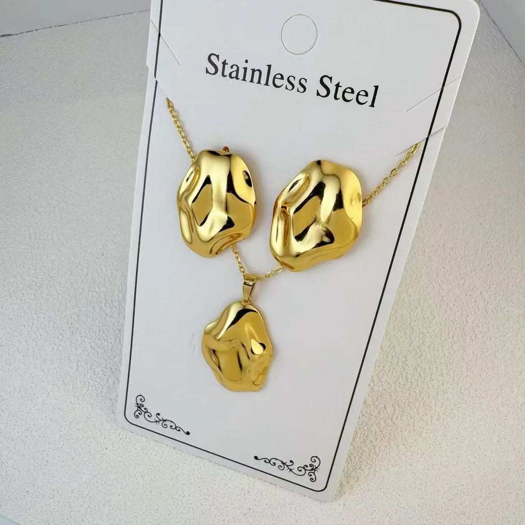 Custom 18K Gold Plated Stainless Steel Jewelry Set | MOQ 2