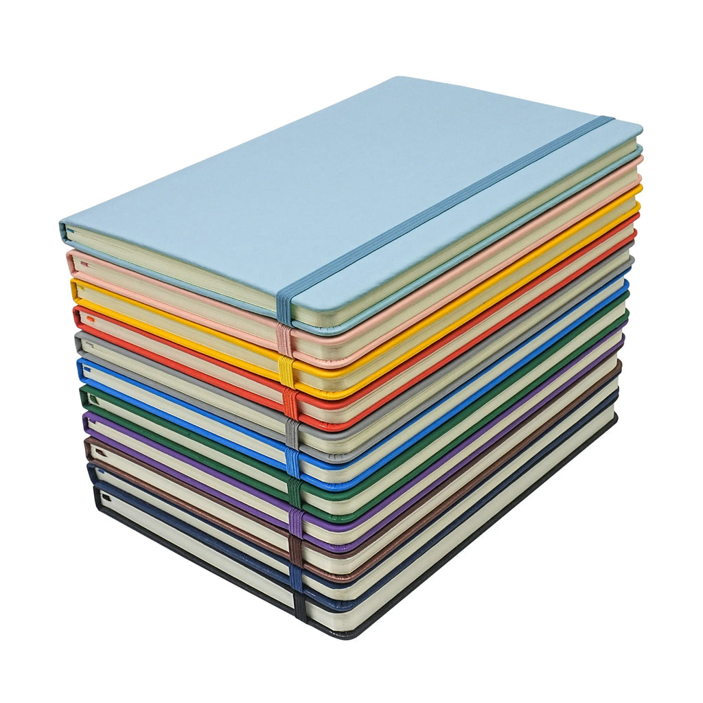 A5 Hardcover PU Leather Notebook with Elastic Band for Daily Writing, Office and Custom Logo